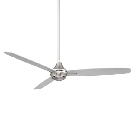 Wac Blitzen Indoor and Outdoor 3-Blade Smart Ceiling Fan 54in Brushed Nickel with Remote Control, 120 V F-060